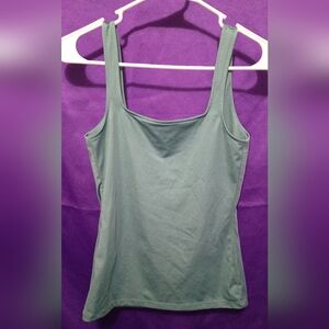Nine West Sage Green Square Neck Tank